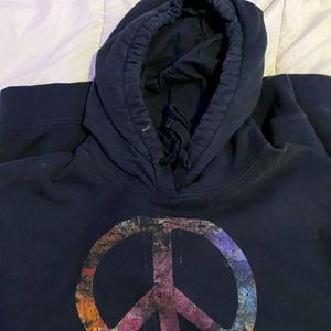 Black peace sign hoodie